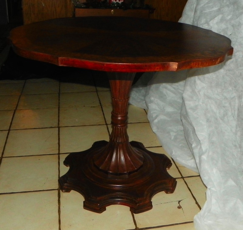 Burl Walnut Sunburst Inlaid Top Coffee / Center / Lamp Table by Weiman (CT-60) gallery
