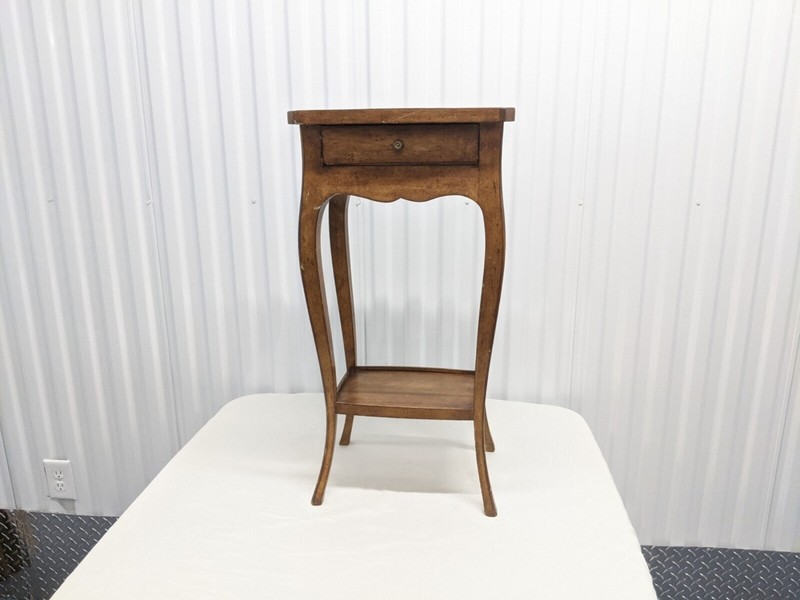 Vintage Tall Louis XV Style Maple Two Tier Side Table