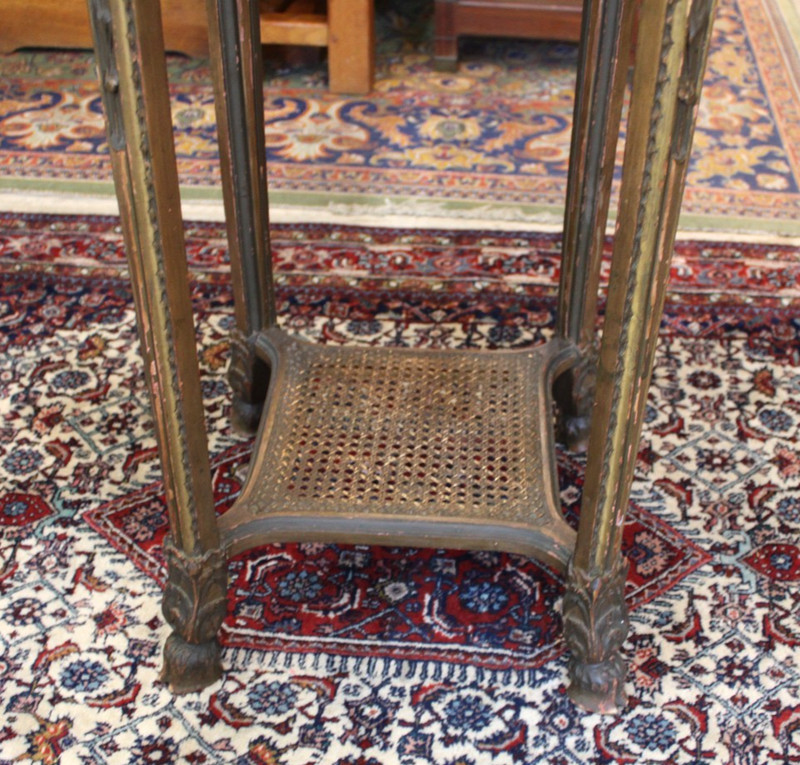 Antique French Louis XVI Marble Top Round Side Table gallery