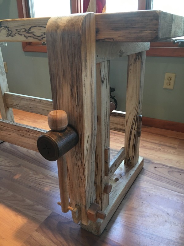 VINTAGE CARPENTER LEFT HAND WORKBENCH (amazing ambrosia ash) gallery