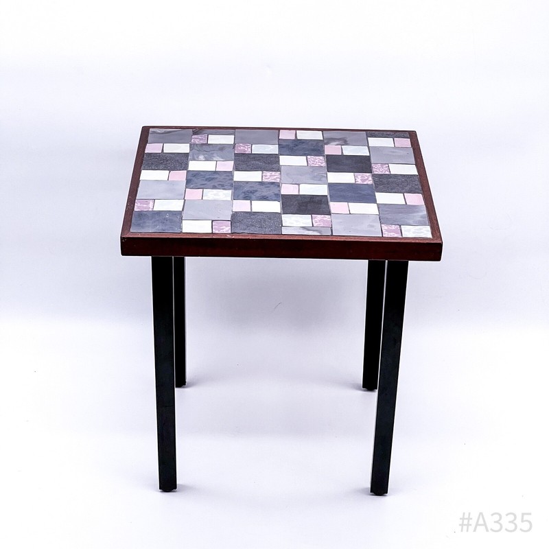 Vintage Mosaic Flower Planter Side Table Wooden | 31x31x32cm gallery
