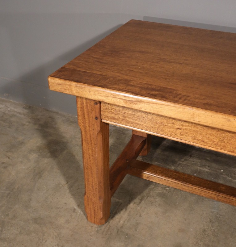 Vintage French Farm Trestle Table/Dining Table/Desk with Drawer in Hardwood gallery
