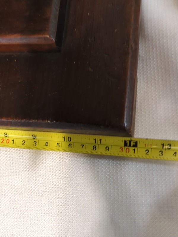 Antique Vtg Wood Plant Stand Side Table Large Lamp Table Square Base & Top 36x12 gallery
