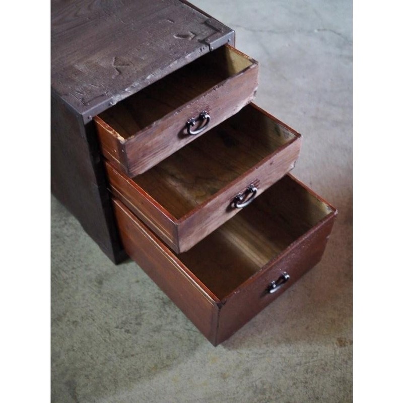Antique Japanese Edo Period Ship Document Box D Size 18cm (7in) gallery