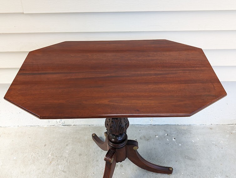 Antique IRVING & CASSON - A H DAVENPORT FEDERAL STYLE TILT TOP TABLE Bench Made gallery