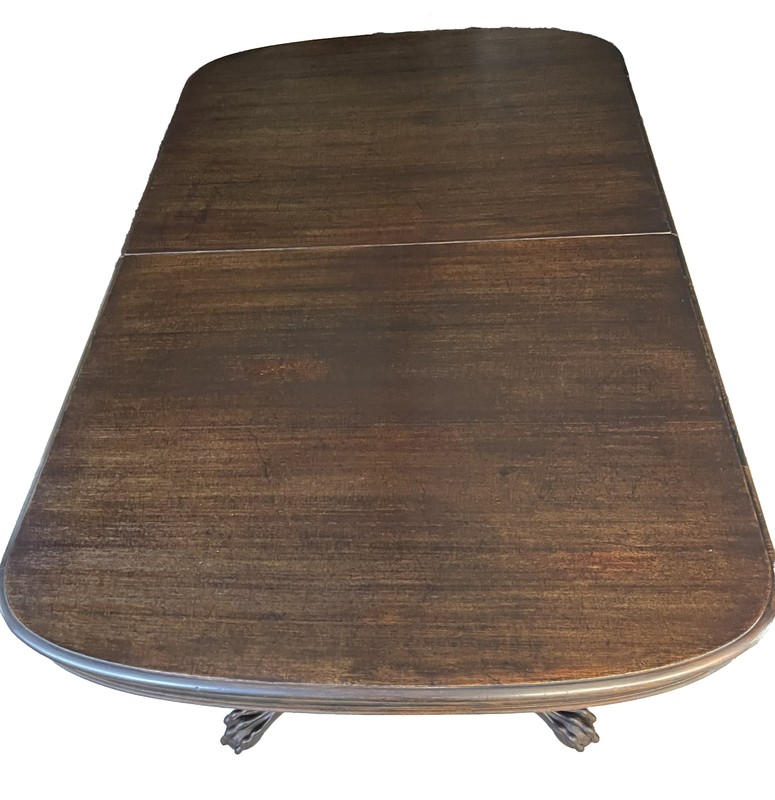 Chippendale Double Pedestal Ball & Claw Mahogany Dining Table. Vintage gallery