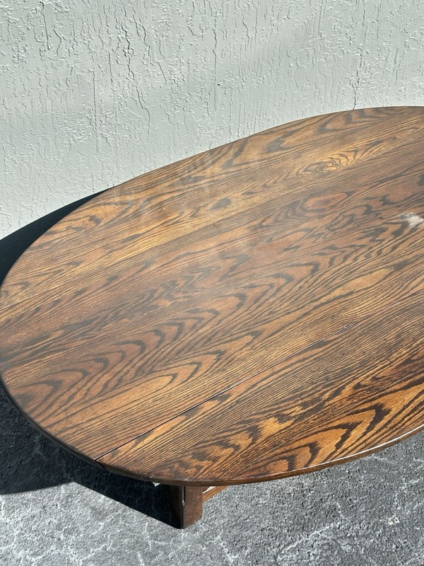Vintage Cushman Classics Drop-Leaf Oval Coffee Table – Solid Oak gallery