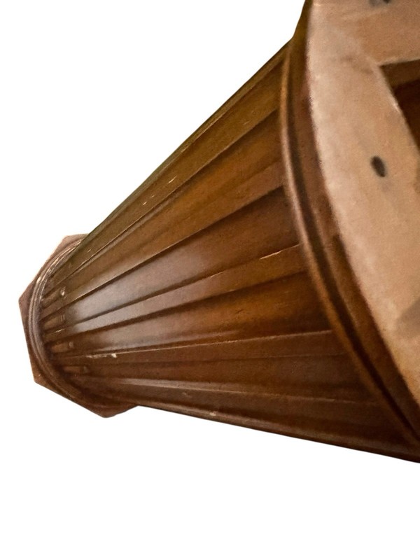 Weiman Neoclassical Style Fluted Pedestal in Carved Wood with Marble Top gallery
