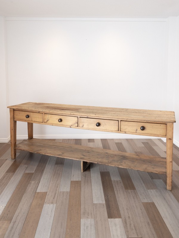 Antique English Pine Drapers Table Console Sofa Hall Farmhouse Shop Display 8ft gallery