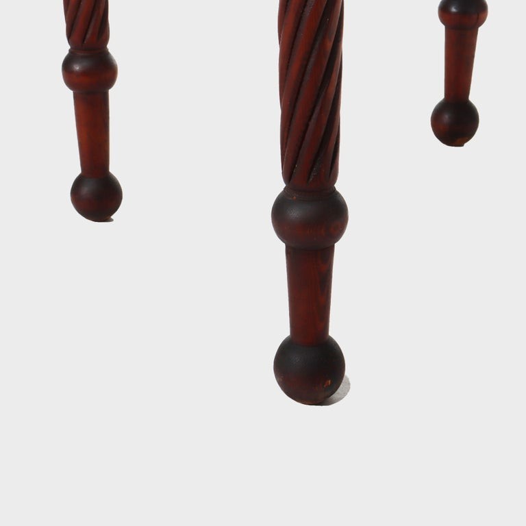 Sheraton Mahogany & Birds Eye Maple Side Stand With Rope-Twist Legs C1830 gallery