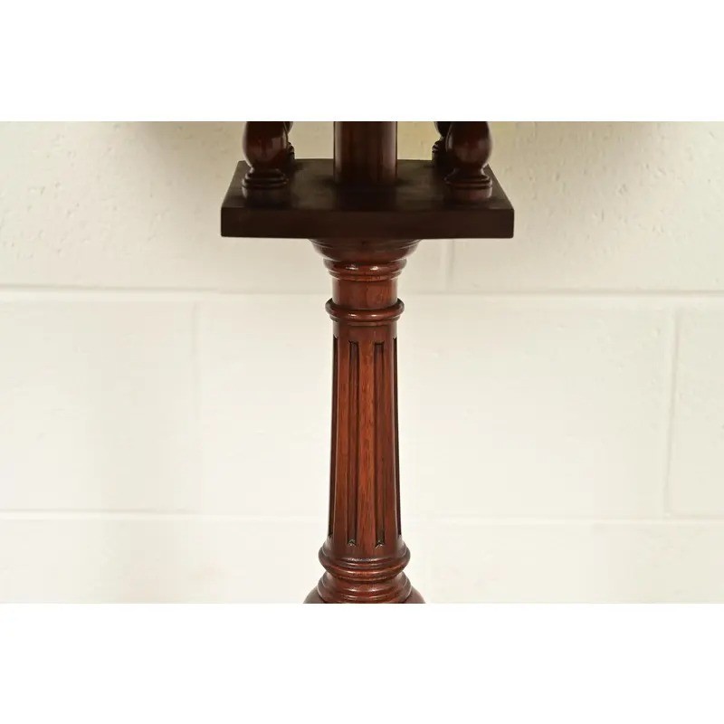 Smith & Watson Georgian Mahogany and Burl Wood Pedestal Tea Tables, Pair gallery