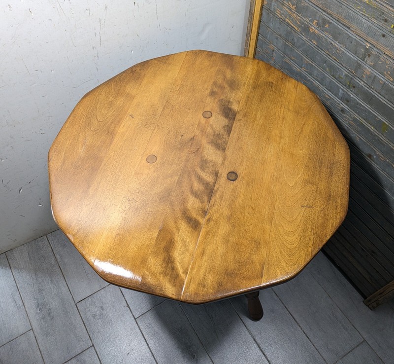 Vintage Cushman Colonial Creation Rustic Solid Maple Wood 3-Leg Table gallery