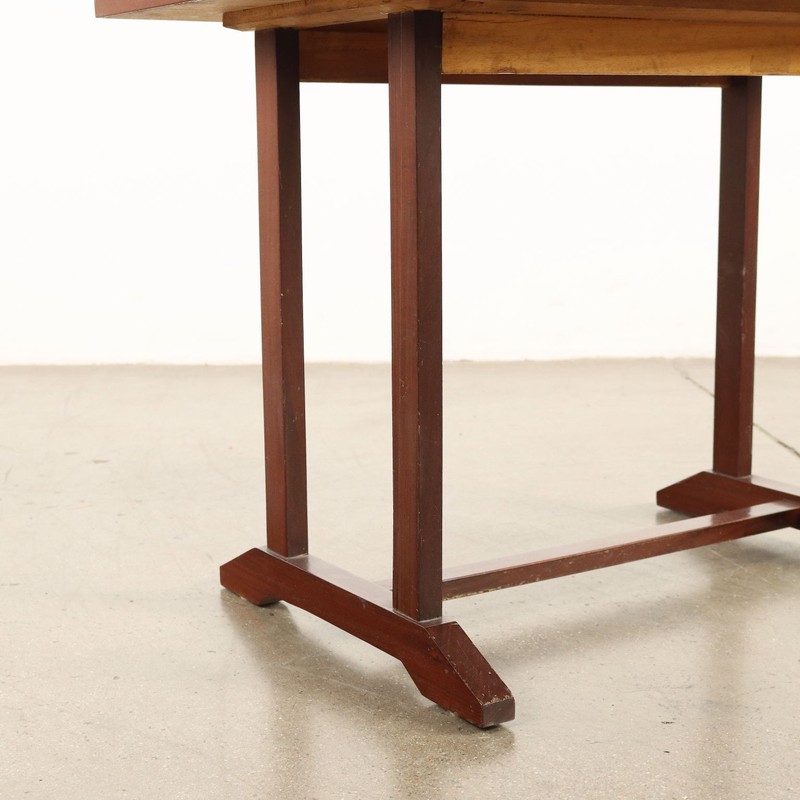Vintage Small Table with Drawers Teak Veneered 1960s gallery