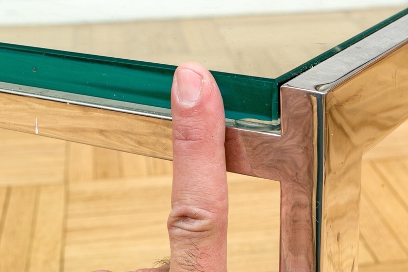 Mid-Century Modern Chrome And Glass Top Coffee Table gallery