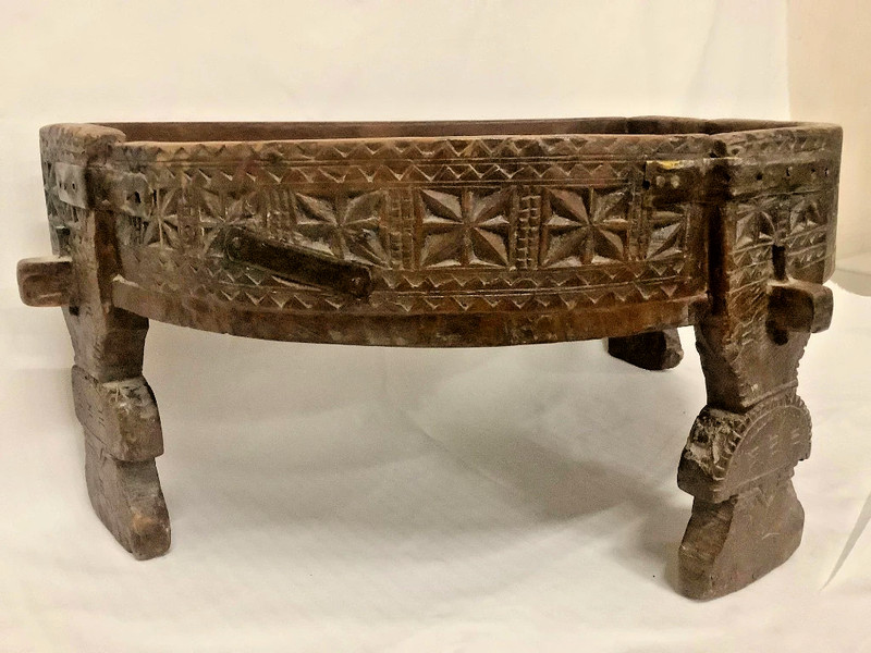 Antique Indian Chakki Teak Coffee Table 19thC gallery