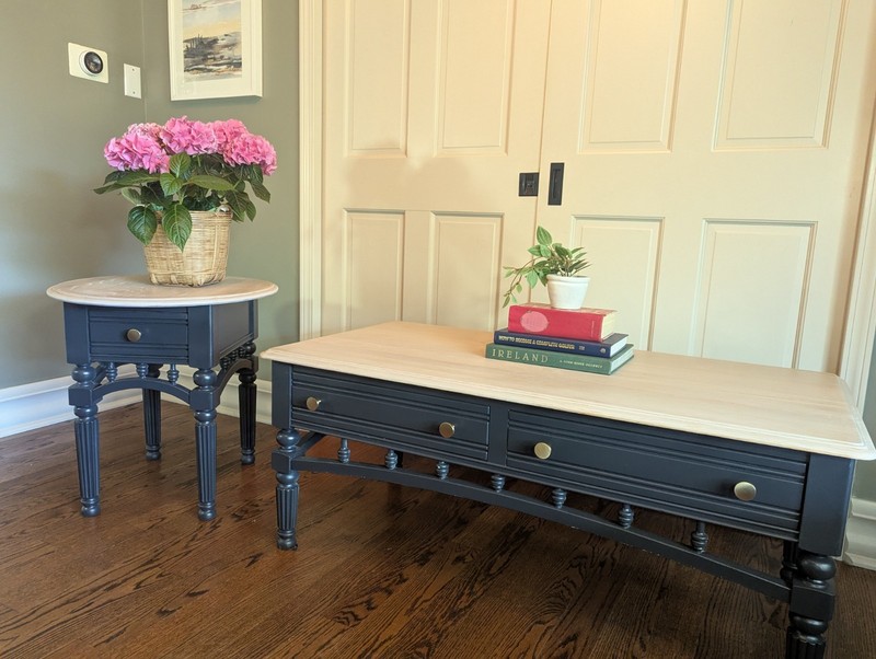 Restored Vintage Solid Wood Coffee Table & End Table Set | Local Pickup Only gallery