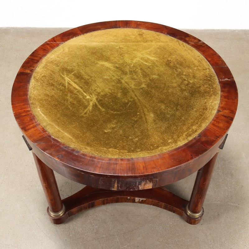Antique Empire Coffee Table Mahogany Bronze Italy XIX Century Original gallery