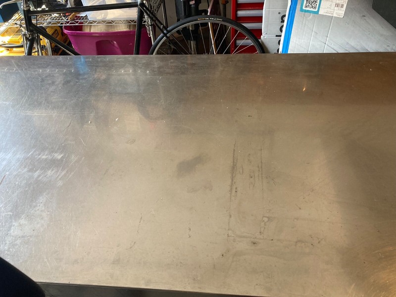 vintage butcher stainless steel table