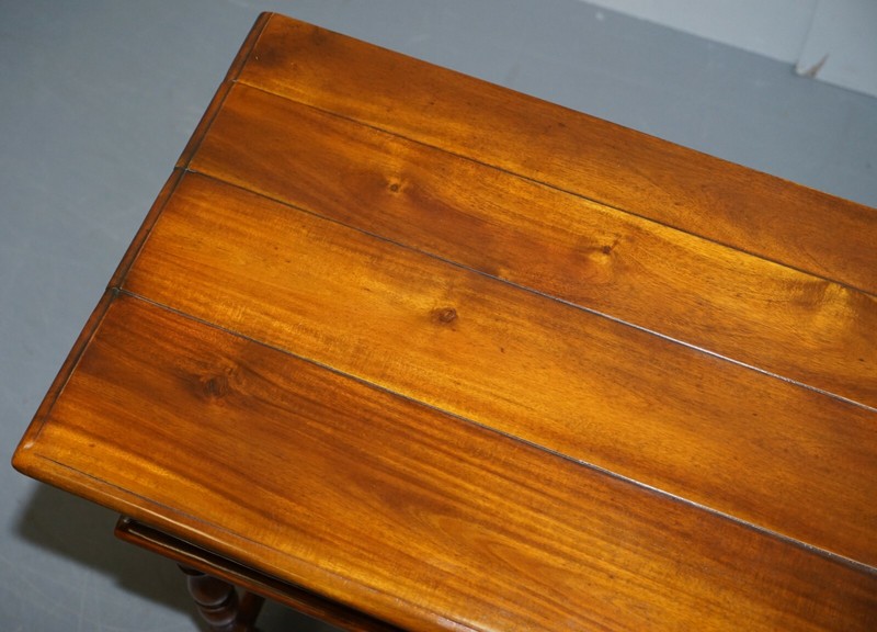 LUXURY LARGE THEODORE ALEXANDER MAHOGANY SIDE TABLE WITH SINGLE DRAWER CAMPAIGN gallery