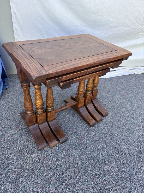 Vintage Oak 3 Stack Set of Tables