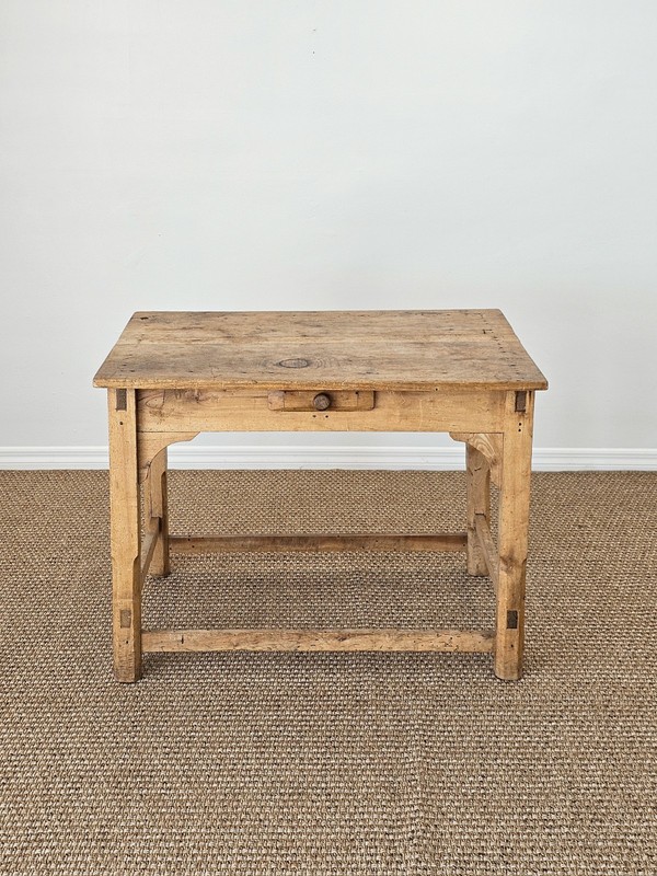 Antique English Pine Farmhouse Desk Table Primitive Rustic Country Kitchen gallery