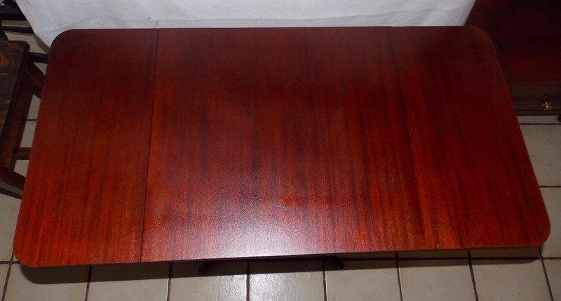 Mahogany Dropleaf Lyre Base Entry Table / Server Table / End Table (ENT13) gallery