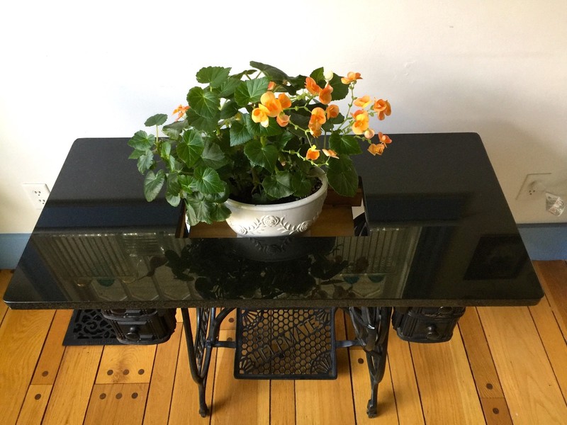 Antique HELPmate Sewing Table with marble top gallery
