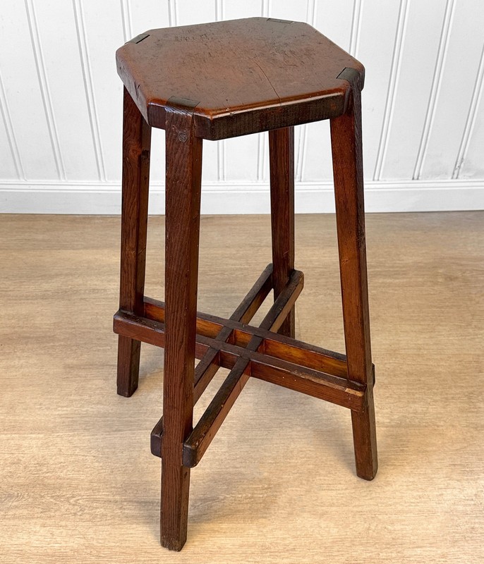 Antique Arts & Crafts Wood Octagonal Plant Stand Table gallery