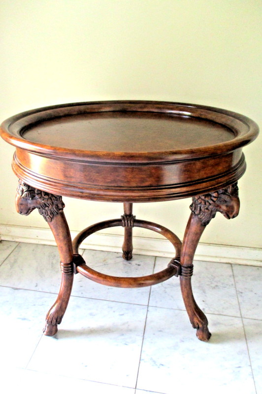 vtg walnut side table accent table end table lamp table rams head ship $175.00 gallery