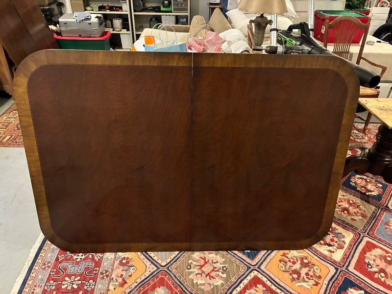 Henredon Georgian Banded Mahogany Double Pedestal Dining Table, Refinished gallery