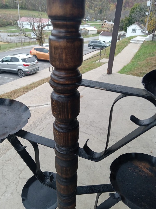 Vintage Spanish Gothic Revival Rotating Wrought Iron Plant Stand gallery