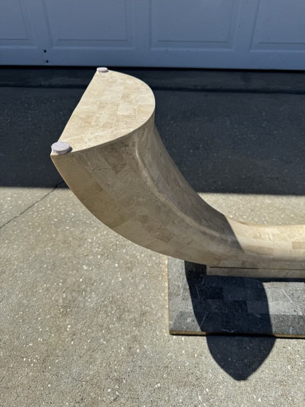 Maitland Smith Tessellated Stone Marble Accent/Console Table. Art Deco MCM gallery