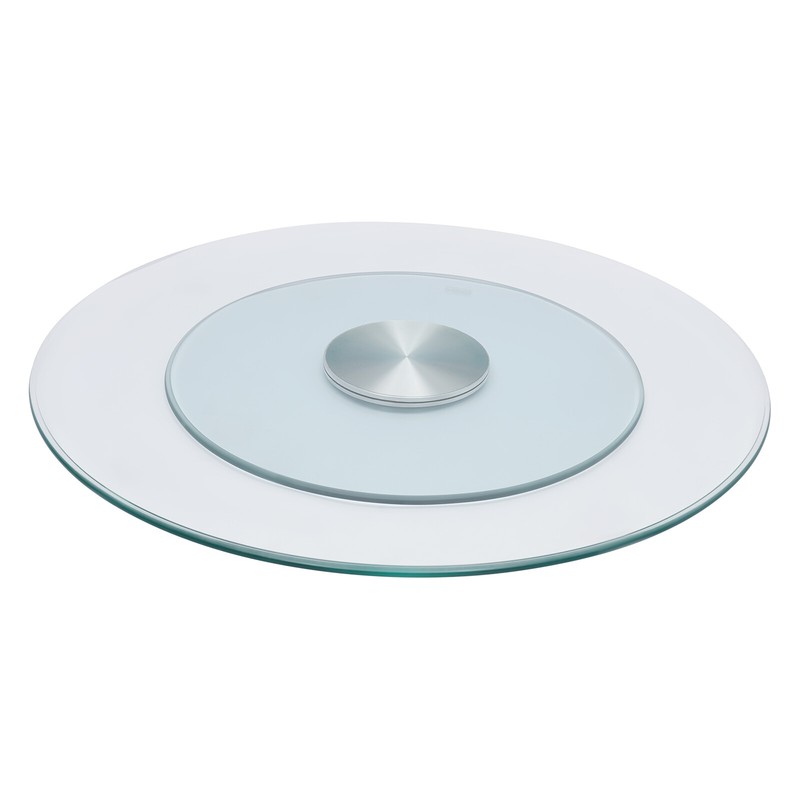Clear Round Turntable Tempered Glass Rotating Tray Serving Plate gallery