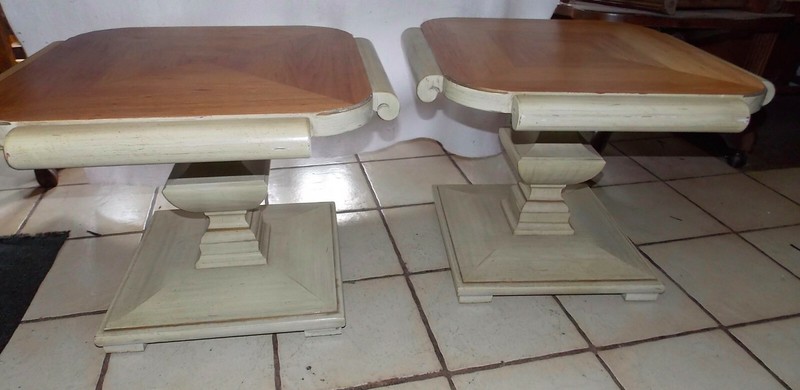 Cream Distressed Finish Pecan Pier Table by Thomasville (1 table) (PT-12) gallery