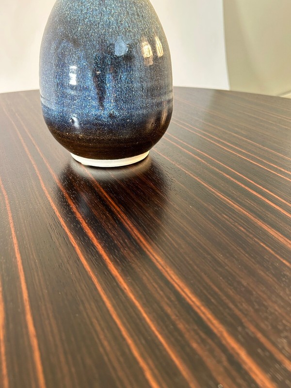 36" 1950s Knoll Saarinen Coffee Table with custom Macassar Ebony Vintage MCM gallery