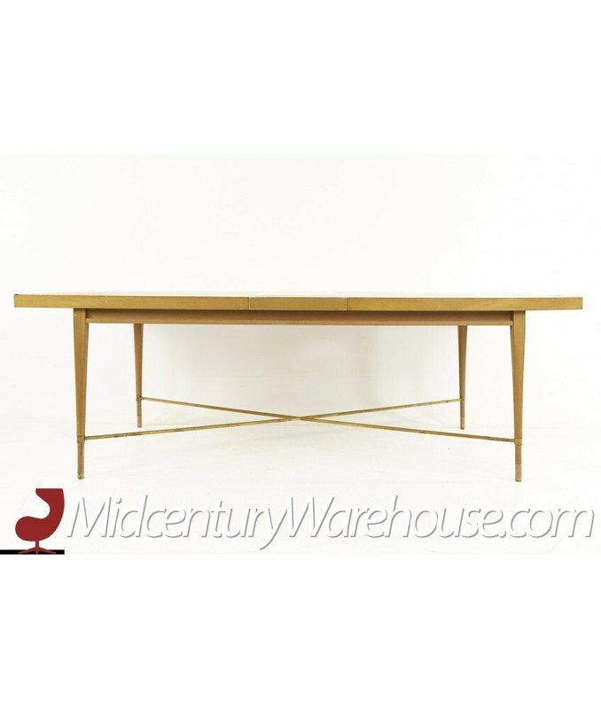 Paul McCobb for Calvin Mid Century Brass X Base Dining Table gallery