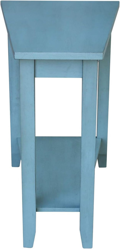 Antique Blue Solid Wood Keystone Accent Table for Stylish Living Spaces gallery