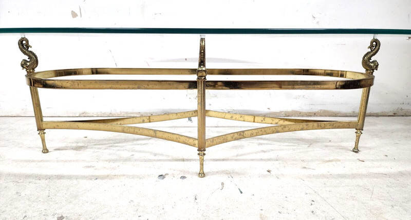 Italian Brass Coffee Table with Koi Fish Glass Top gallery
