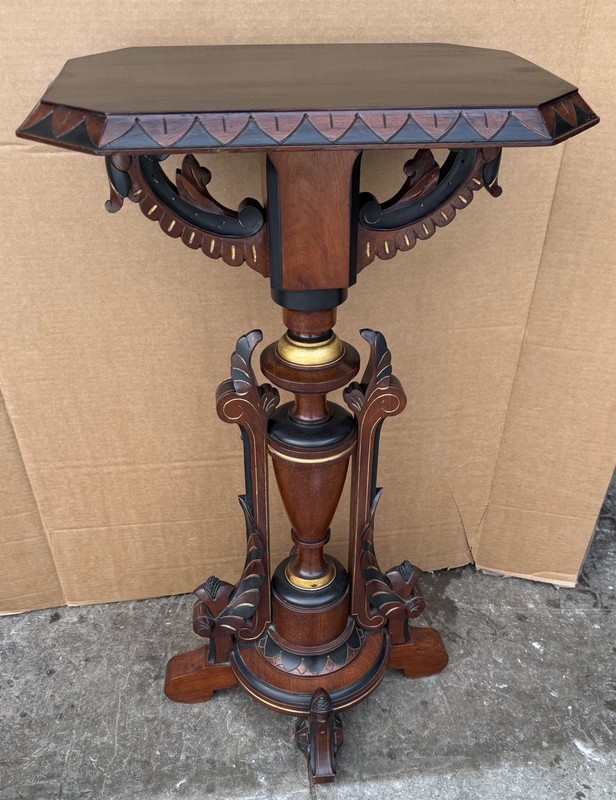 RENAISSANCE GOLD INCISED WALNUT PEDESTAL gallery