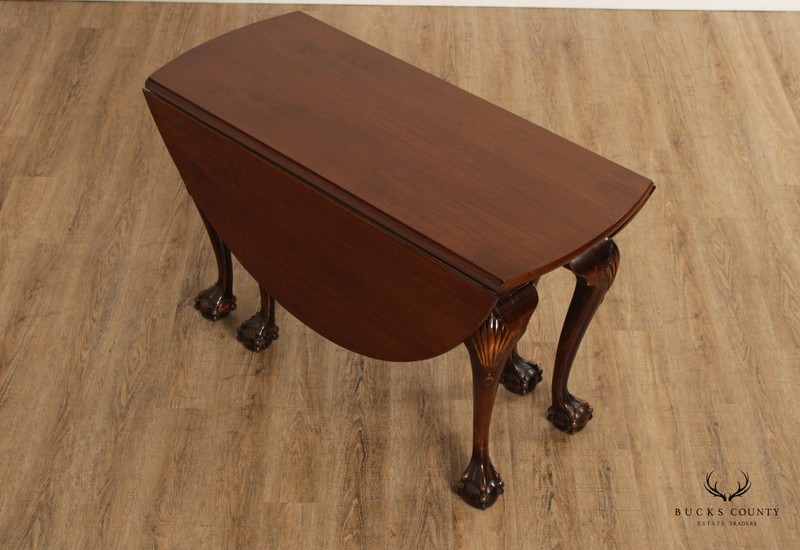 Chippendale Style Carved Mahogany Gate Leg Drop Leaf Table gallery