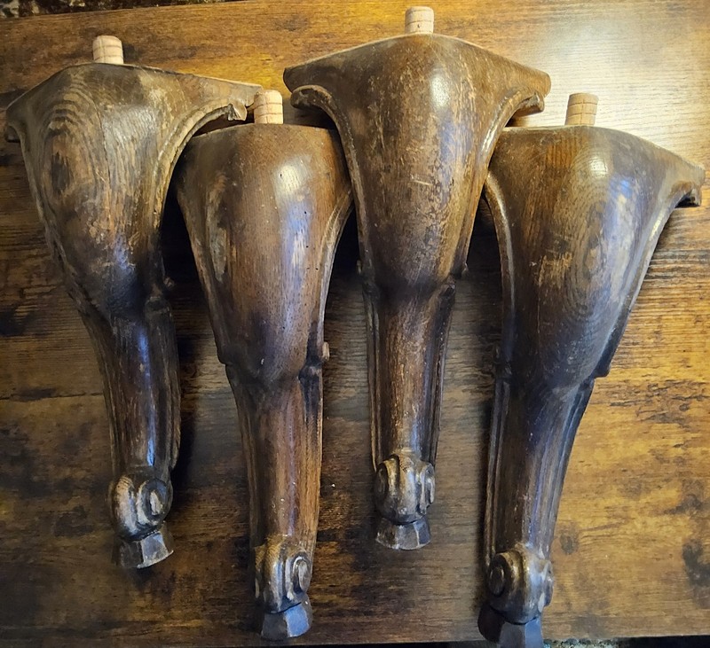 Vintage Heavy Oak Coffee Table Legs 13″ High
