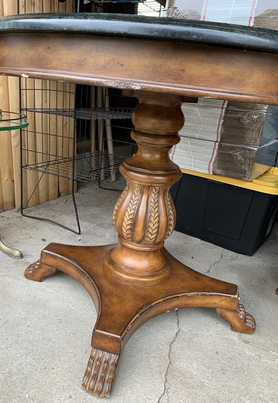 Butler Andorra Table Fossil Stone Star Inlay Round Paw Ft Pedestal Center Hall gallery