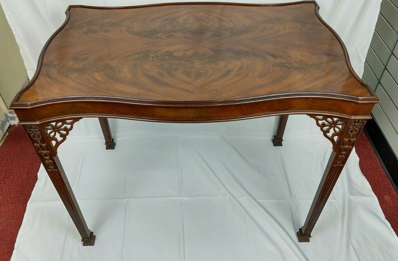 Baker Stately Homes Collection Flame Mahogany Carved Marlborough Tea Table gallery