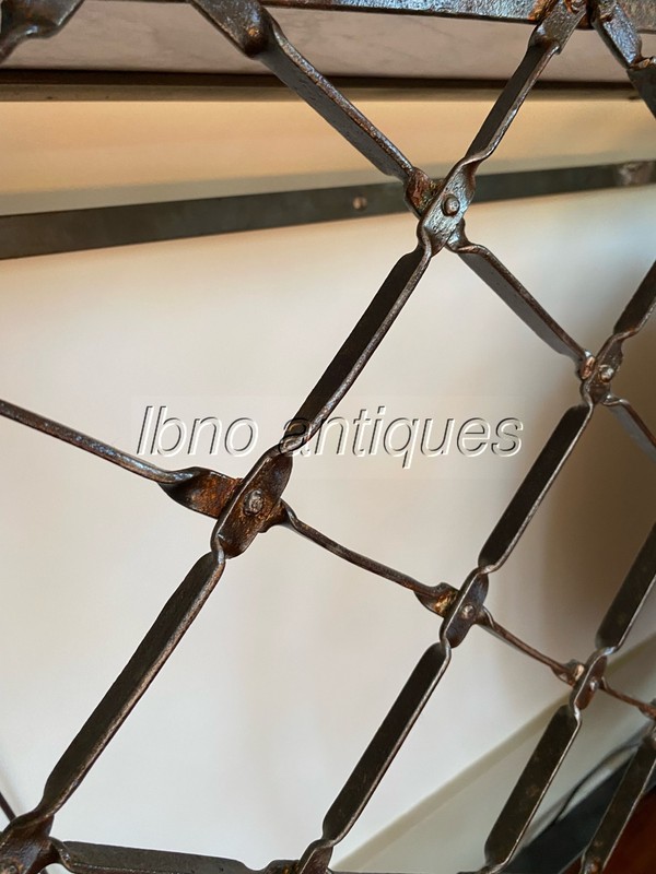 STUNNING CUSTOM MADE ONE OF A KIND WROUGHT IRON / MARBLE / MIRROR CONSOLE TABLE gallery