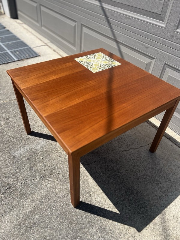 Danish MCM Coffee Table With Inlaid Tile gallery