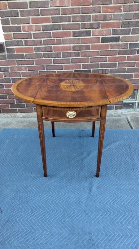 Council Craftsman Inlaid Mahogany Federal Style Pembroke Table gallery