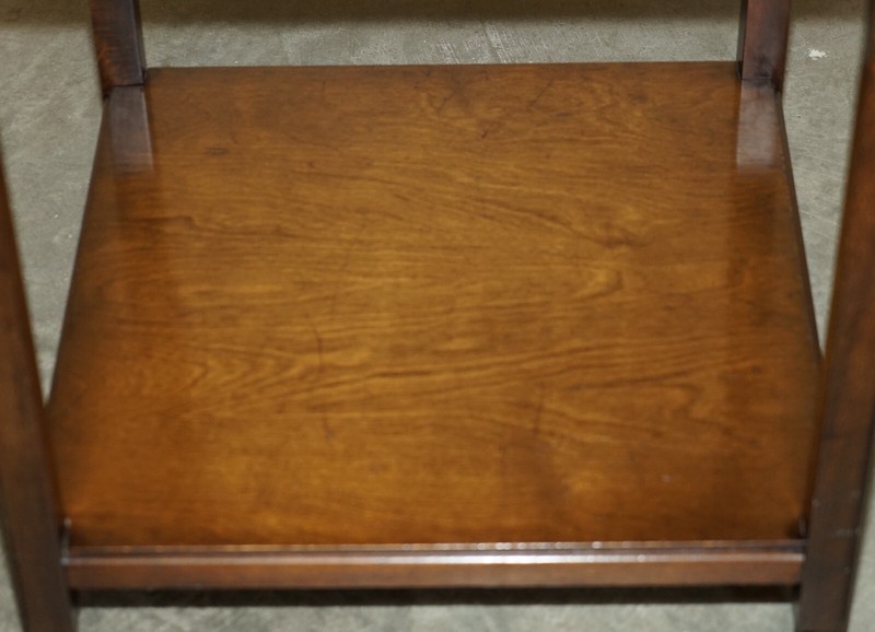 EX MOD CIRCA 1950 MID CENTURY MODERN ENGLISH BEECH SIDE END LAMP WINE TABLE gallery