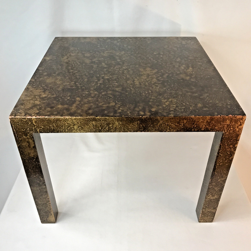 Vintage 1970 Lane Furniture Solid Wood Side Table w/Faux Tortoise Finish MCM b gallery