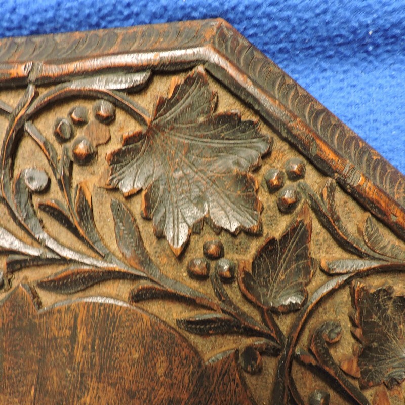 Vintage Indian Hand Carved Wood Table Top Made in India 18"D gallery