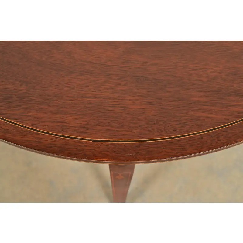 Baker Furniture Federal Inlaid Mahogany Flip-Top Demilune Console Table gallery